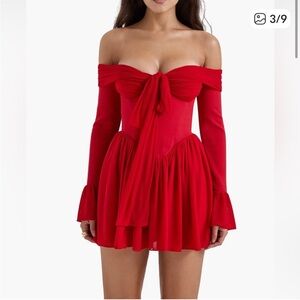 House of CB Strapless Red Dress